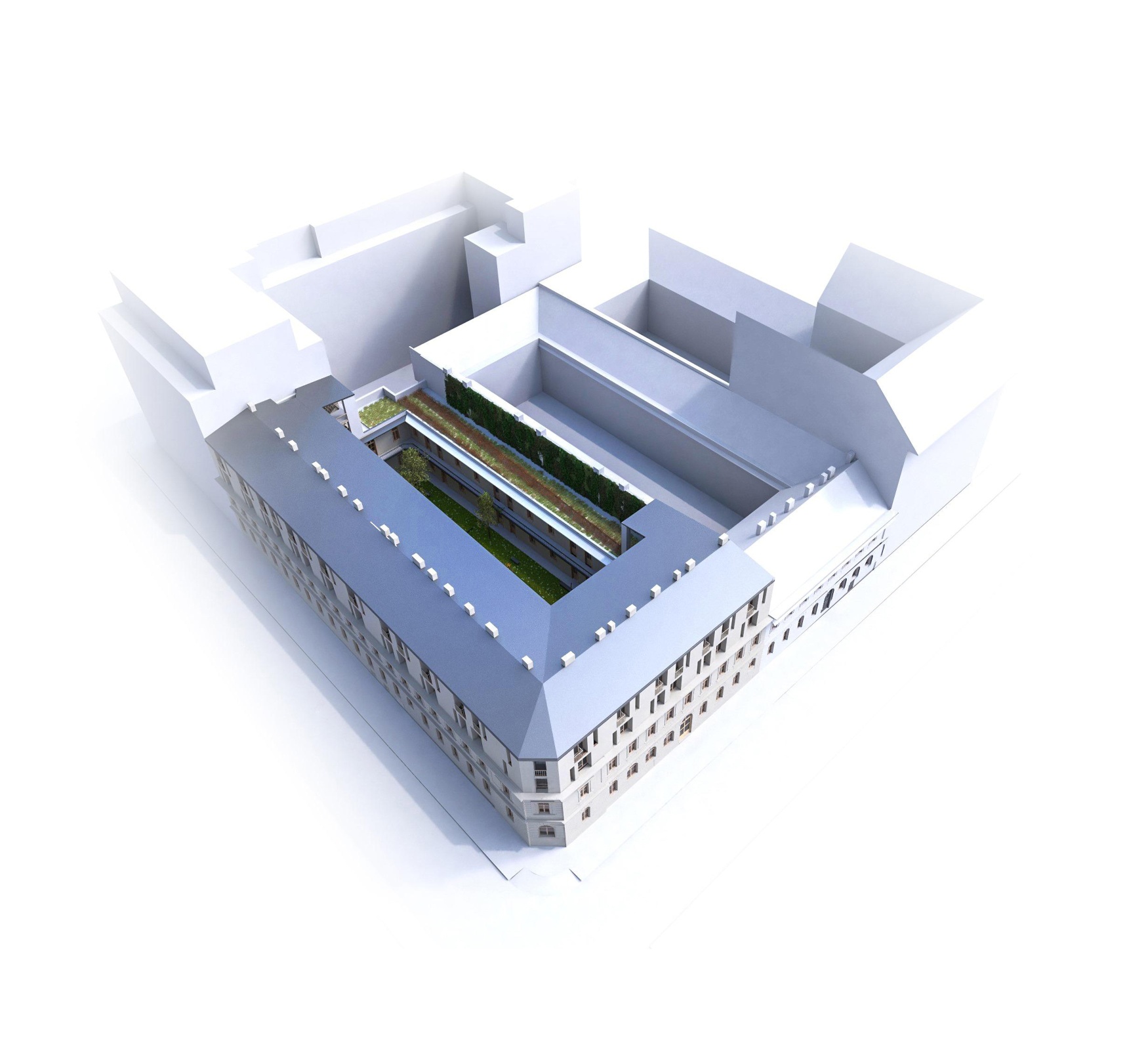 eklektikus bérház bővítése