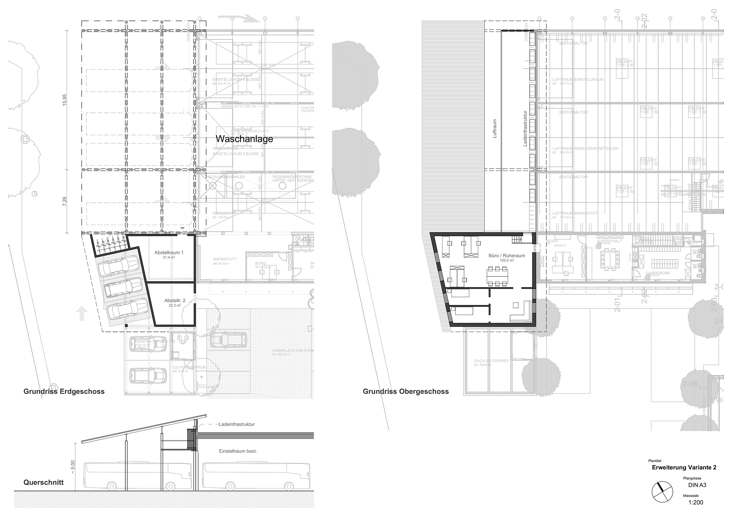 Buszgarázs bővítése, Amriswil, Svájc